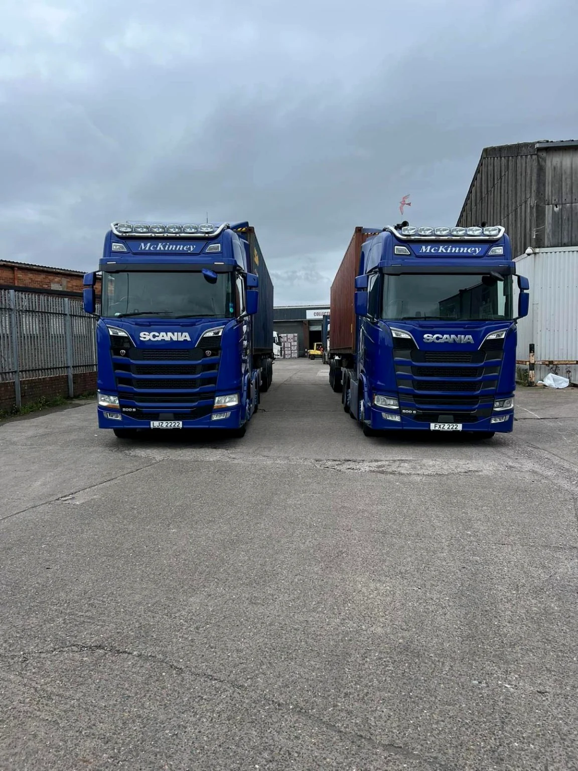 Two McKinney Haulage trucks in Liverpool